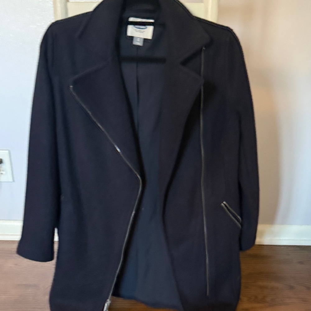 Old Navy Women's navy zip up coat XS